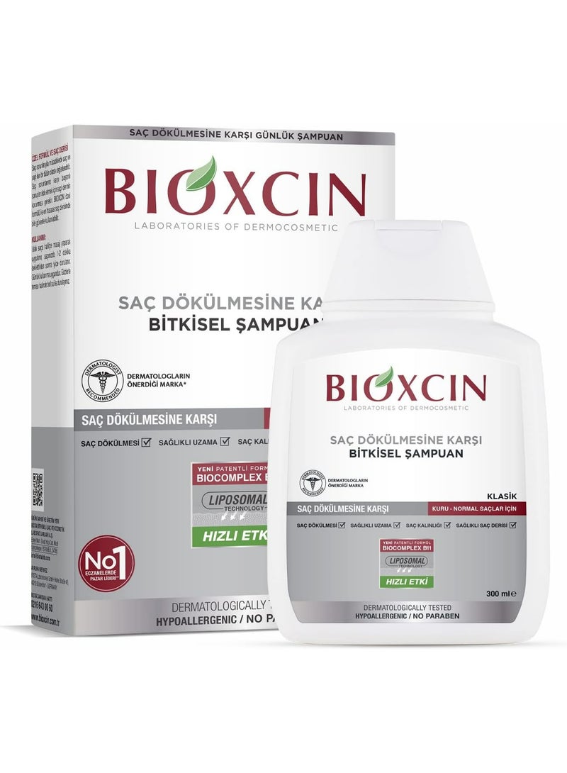 BIOXCIN Herbal Anti Hair Loss Shampoo for Dry & Normal Hair with BioComplex B11, 300 ml - Image 2